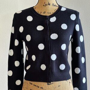 Polka dot cardigan sweaterXS black and white